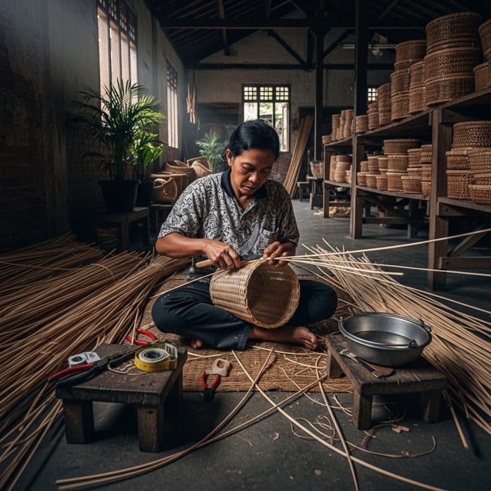 pengrajin Keranjang Rotan indonesia