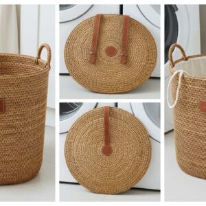 Keranjang Laundry Rotan Natural Estetik & Modern