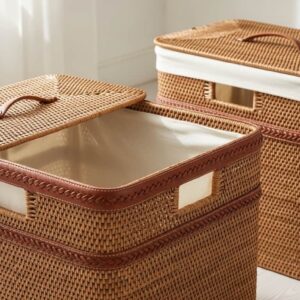 keranjang baju material rotan alami