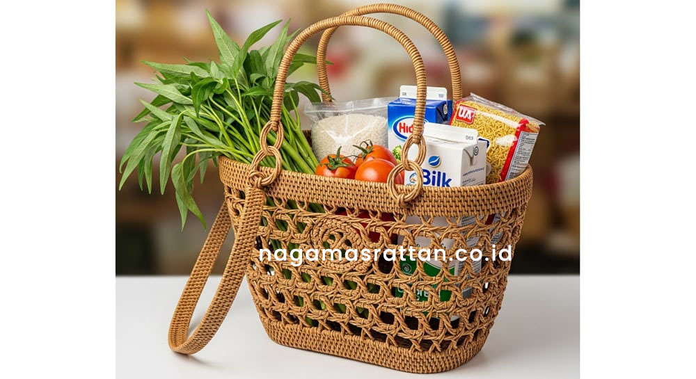 tas keranjang belanja rotan wanita (1)